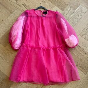 Cynthia Rowley Bright Pink Organza Dress